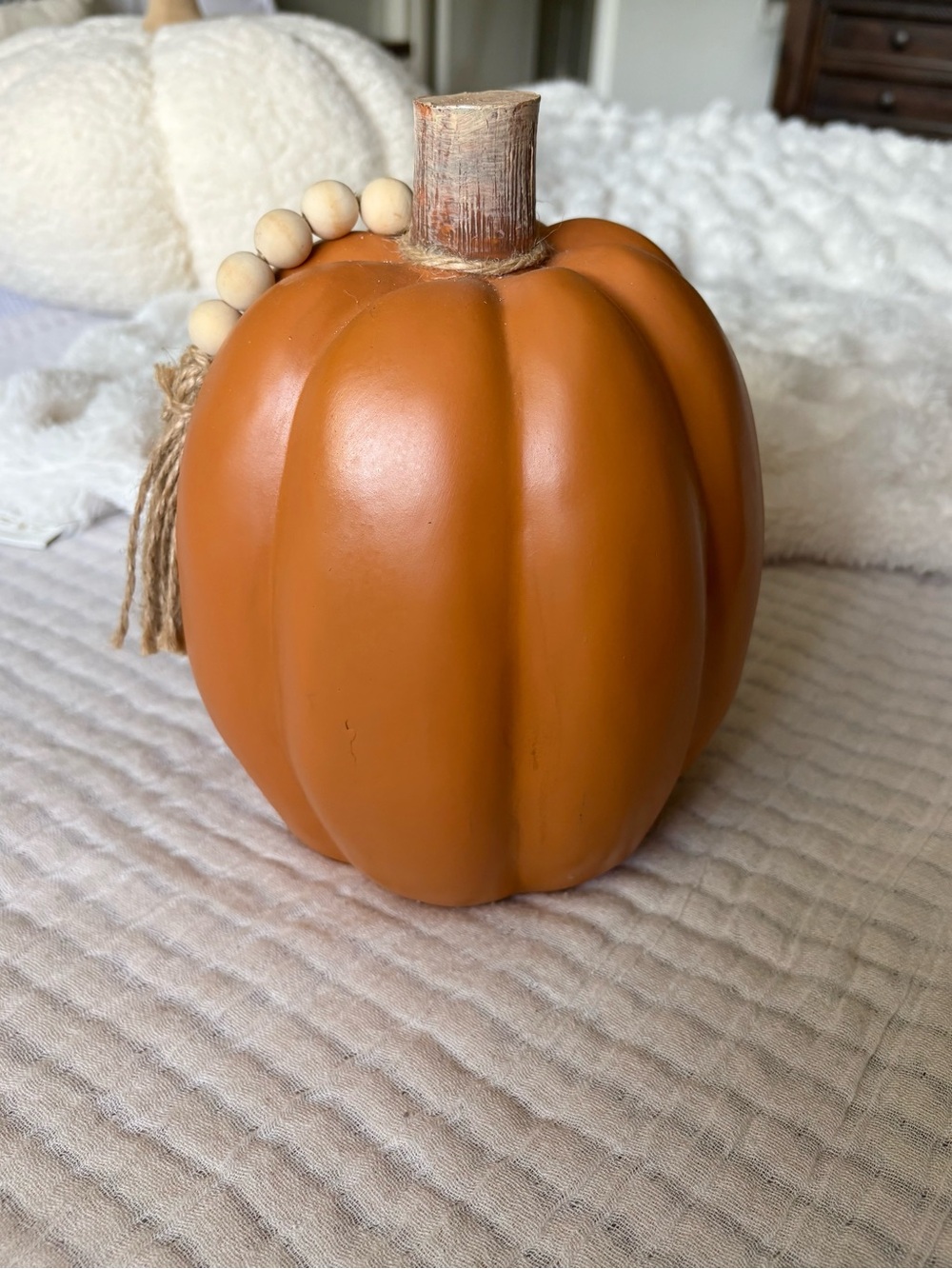 Autumn Orange Decorative Pumpkin Accent